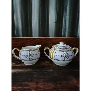 Vintage Noritake M China Atlanta Creamer & Sugar W/lid.